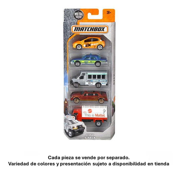 MATCHBOX AUTO BÁSICO PAQUETE DE 5 C1817 – Tienda en Línea Acrópolis