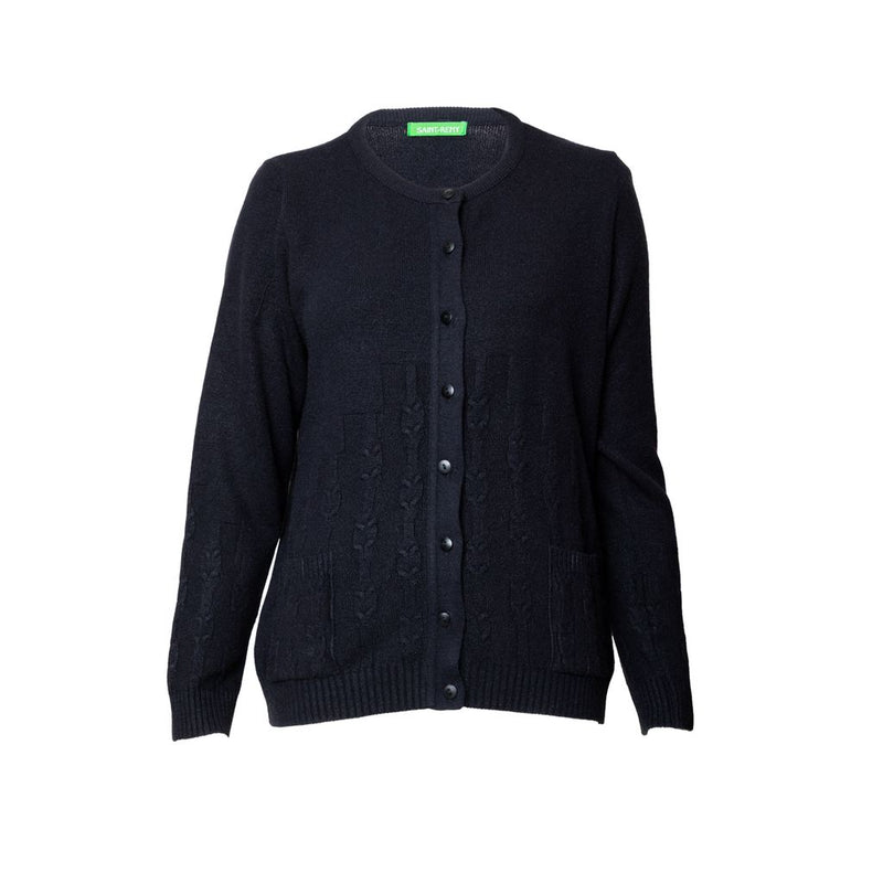 Sueter casual STREMY con cuello redondo y aplicaciones en tela para mujer