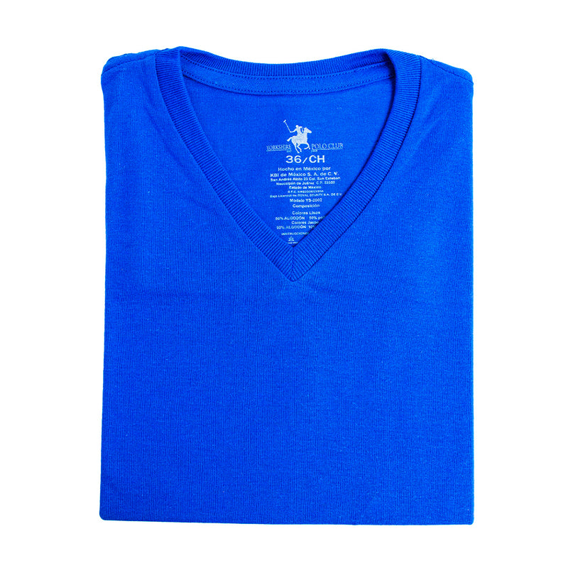 Playera cuello V YORKSHIRE lisa para hombre