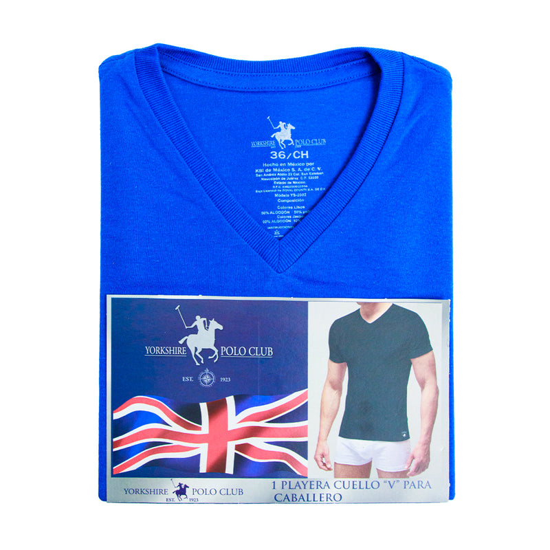 Playera cuello V YORKSHIRE lisa para hombre