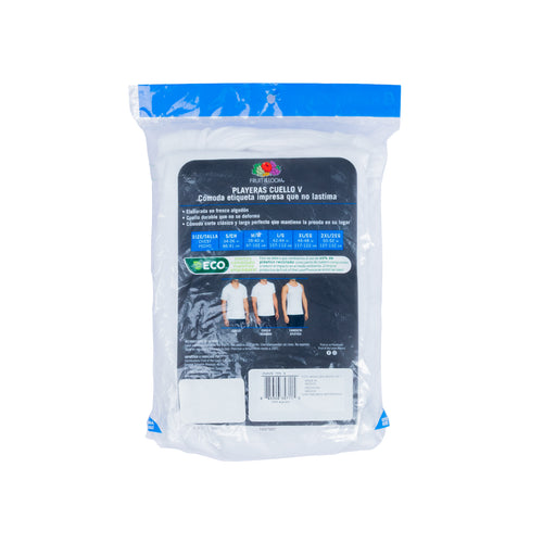 3Pack playeras interiores cuello "V" FRUIT OF THE LOOM para hombre