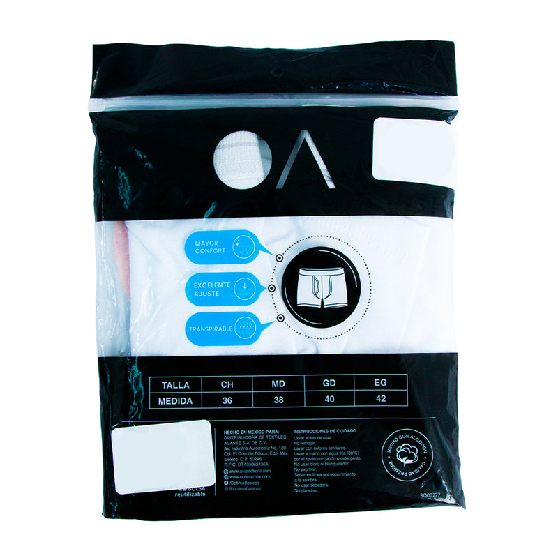 Boxer largo OPTIMA liso para hombre