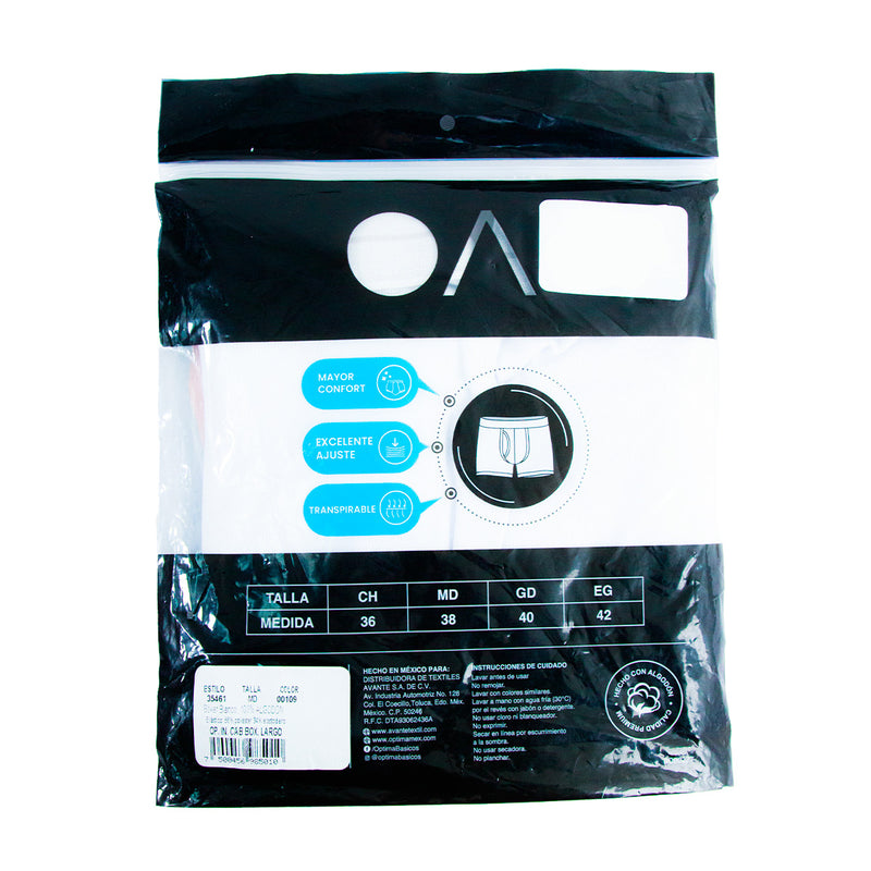 Boxer largo OPTIMA liso para hombre