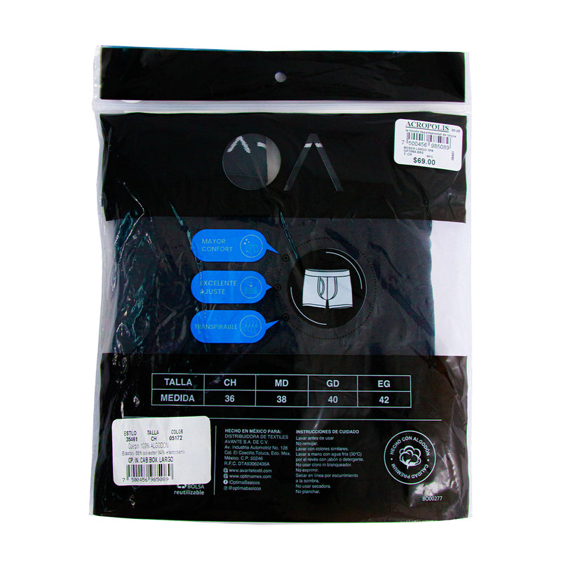 Boxer largo OPTIMA liso para hombre
