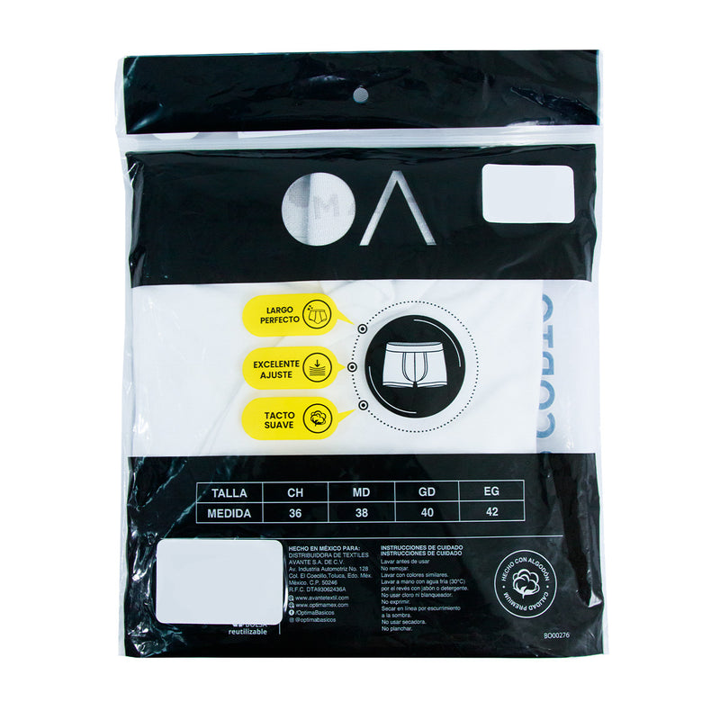 Boxer largo OPTIMA liso para hombre