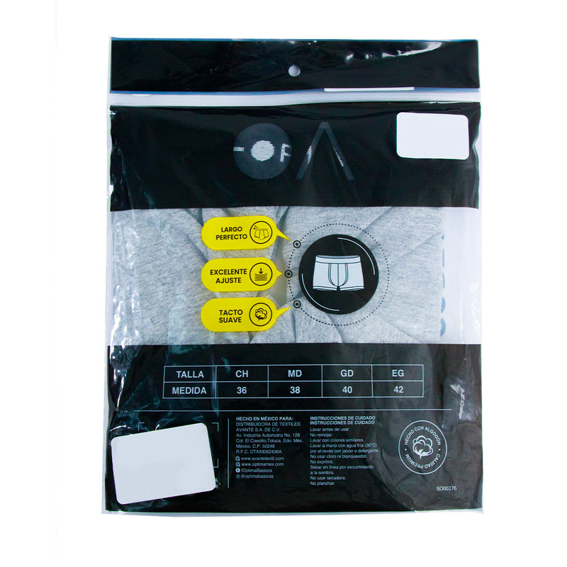Boxer largo OPTIMA liso para hombre