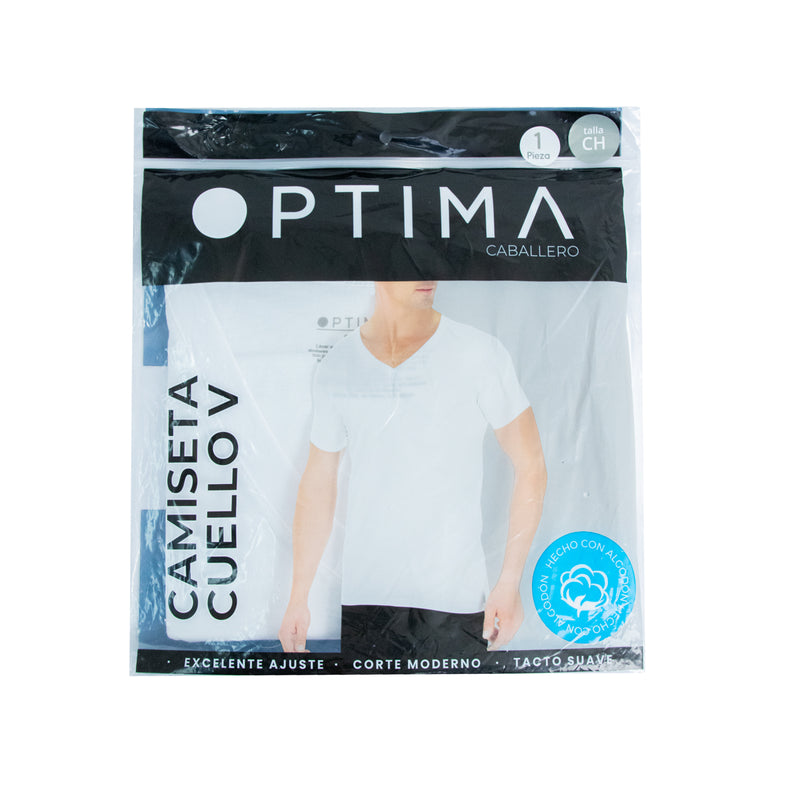 Playera cuello V OPTIMA lisa para hombre