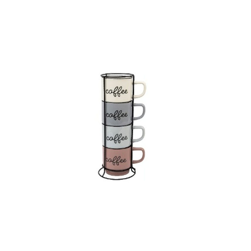 JGO 4 TAZAS 390ML CON RACK  2415-5654