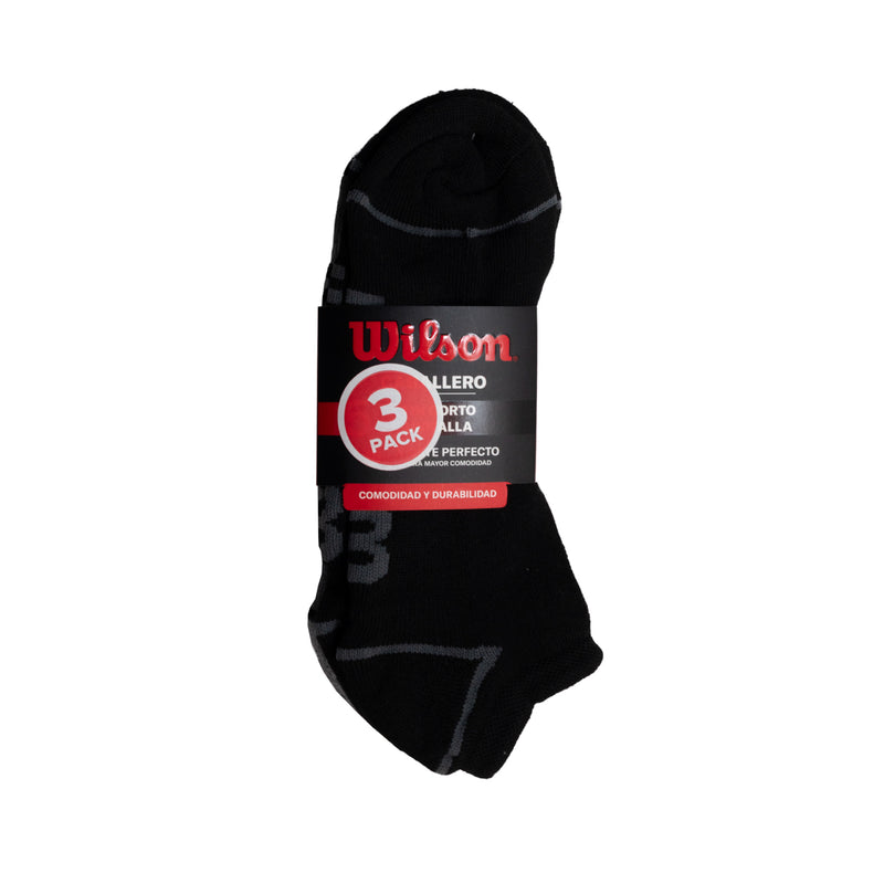 3Pack calcetin WILSON blanco, negro y gris para hombre