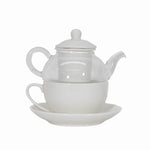 Taza C/Tetera Blanca White Tea Pot Mod.WHITE TEA POT