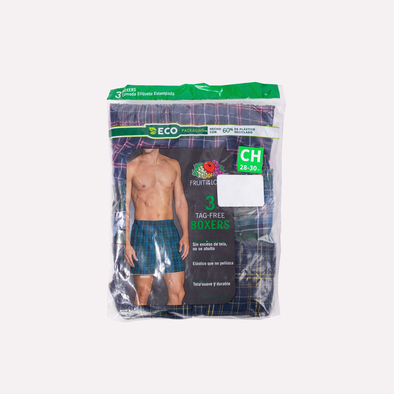 3Pack Boxers FRUIT OF THE LOOM tejido plano para hombre