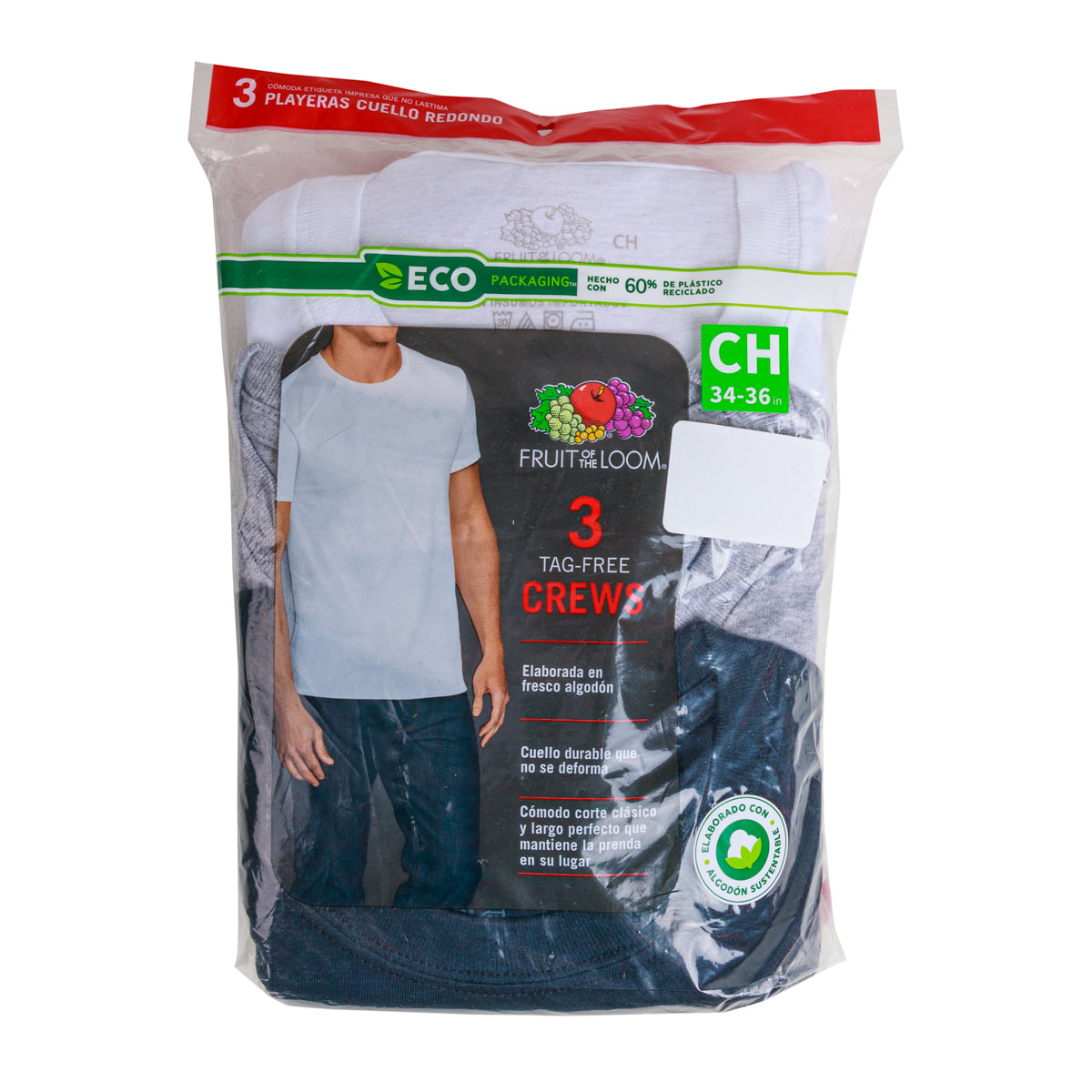 3Pack camiseta interior FRUIT OF THE LOOM cuello redondo para