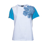 Playera con flor de tela integrada STREET con perlas para dama