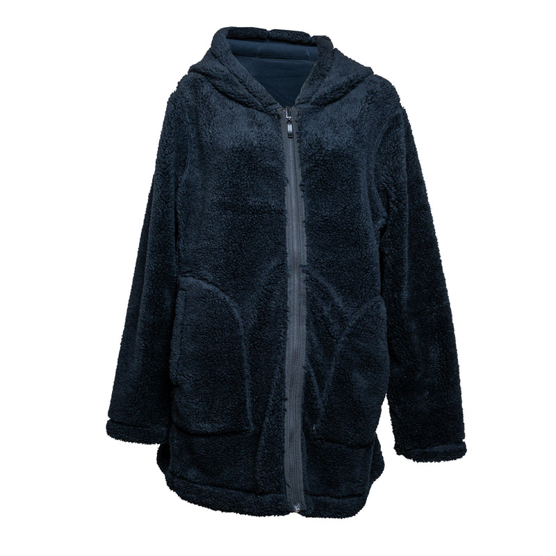 Chamarra larga reversible GREENLANDER de fleece para dama