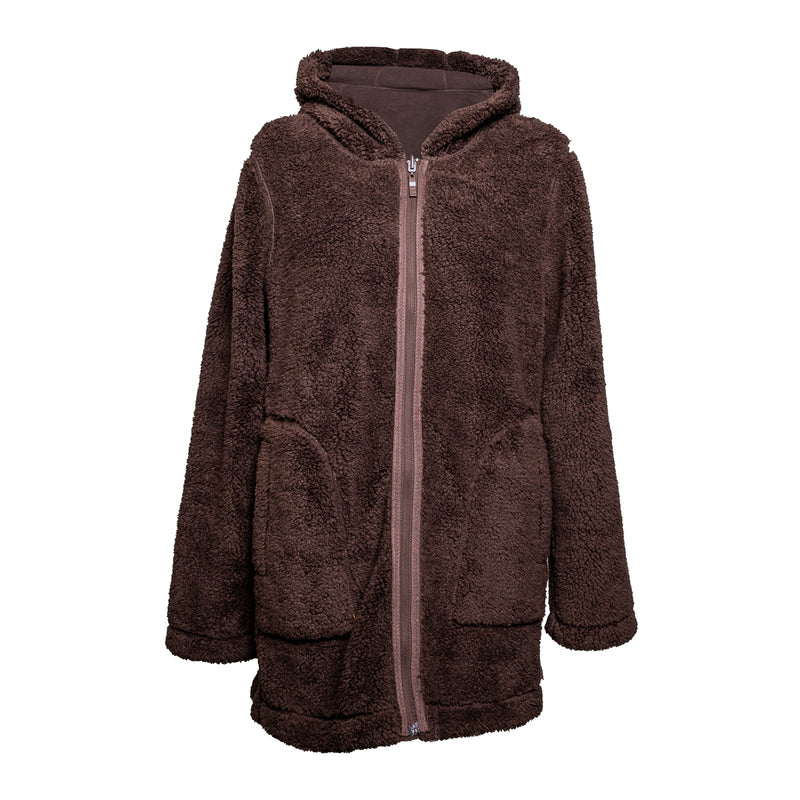 Chamarra larga reversible GREENLANDER de fleece para dama