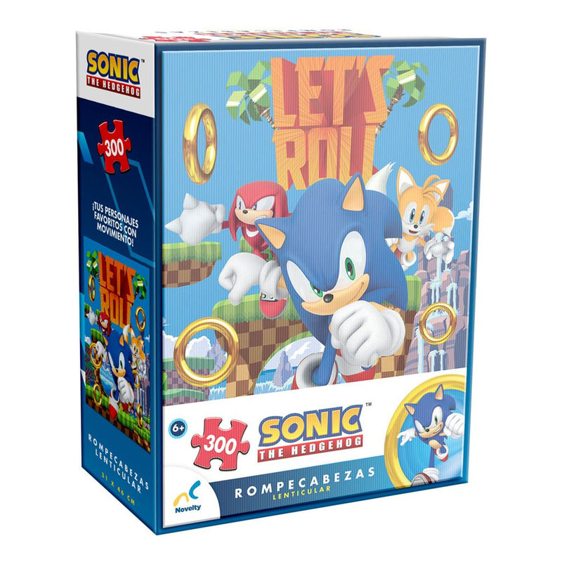 Rompecabezas Lenticular Sonic 60 Piezas. El desafío más emocionante