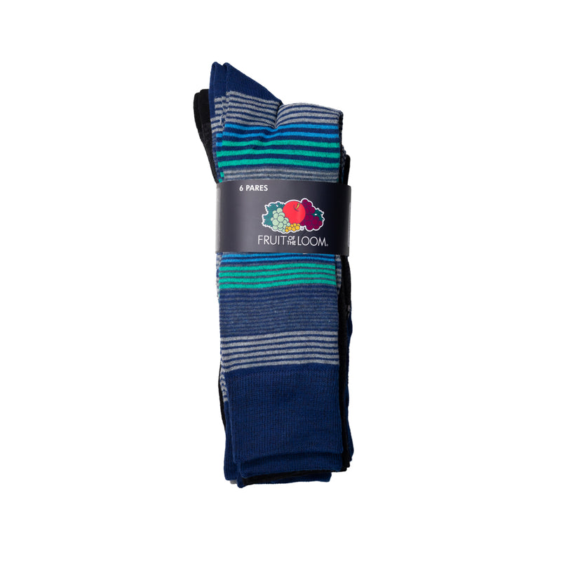 6Pack calcetines formales FRUIT OF THE LOOM largos para hombre
