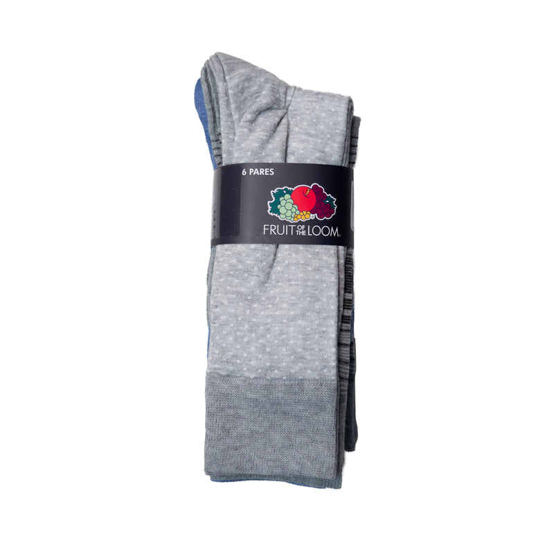 6Pack calcetines formales FRUIT OF THE LOOM largos para hombre