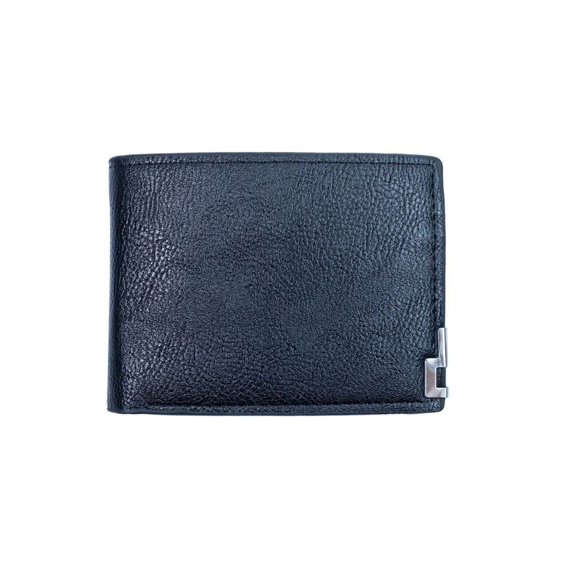 Billetera de piel SILVER con detalle metalico práctica y funcional para hombre