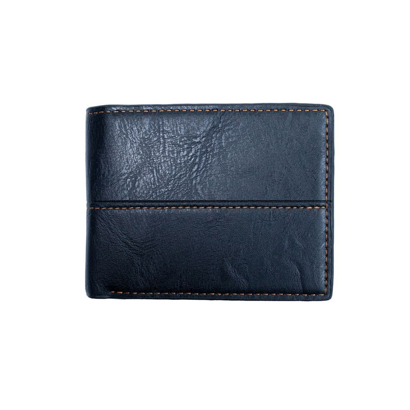 Billetera de piel SILVER detalle de costuras para hombre