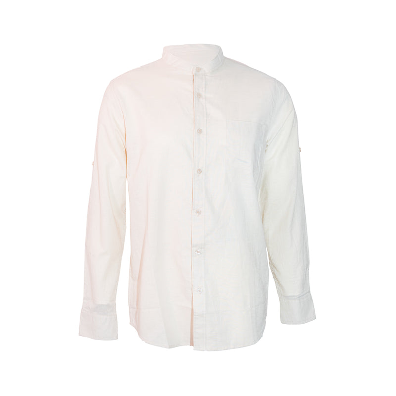 Camisa cuello Mao BANANA BLUE de lino para hombre