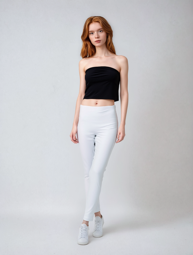 Pantalón liso ALEXIS cintura media y pierna skinny para mujer