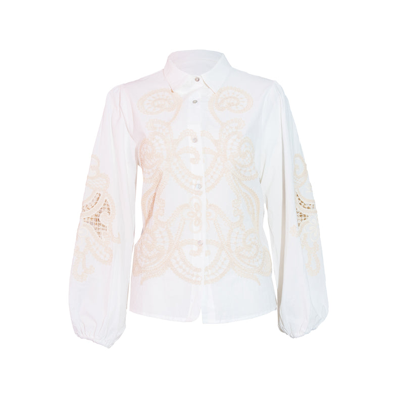 Blusa camisera STREET GLAM con bordado para mujer