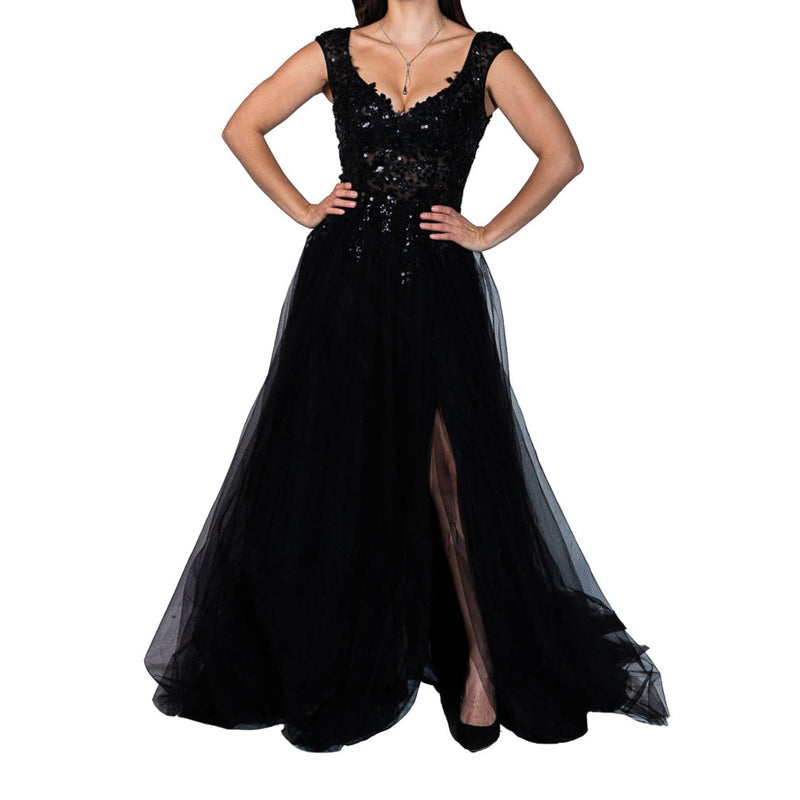 Vestido de fiesta STREET GLAM con abertura para dama