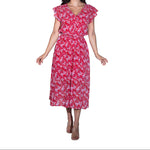 Vestido estampado DUPLAN con cinta para dama