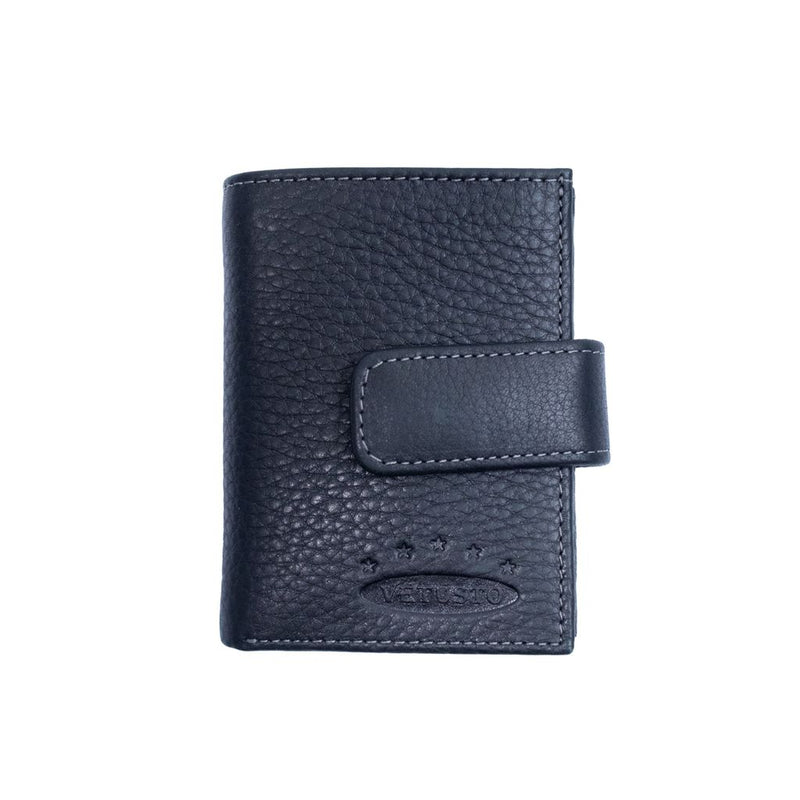 Billetera de piel VETUSTO vertical con broche lateral y bolsillo trasero para hombre