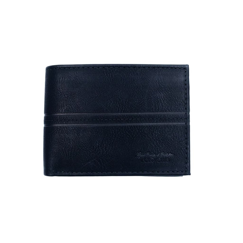 Billetera de piel POLO CLUB casual con detalles de costura para hombre