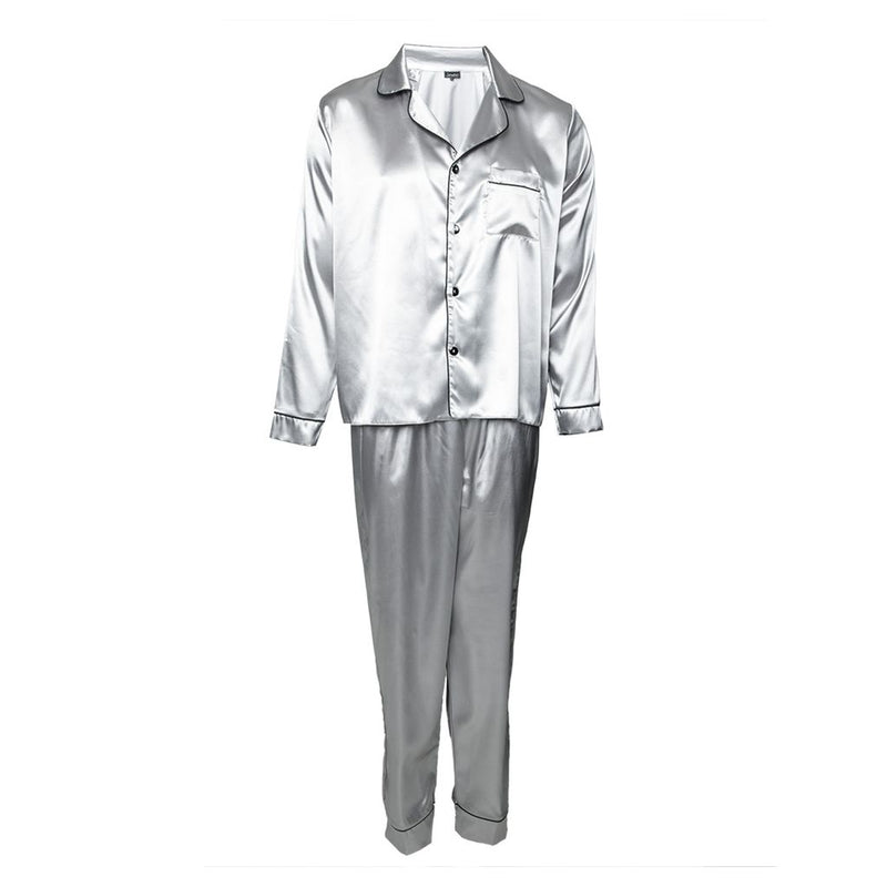 Pijama tipo seda JEVEC 2 piezas para hombre