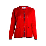 Sueter cuello redondo OSCAR FRANCO con botones y bolsos frontales para dama