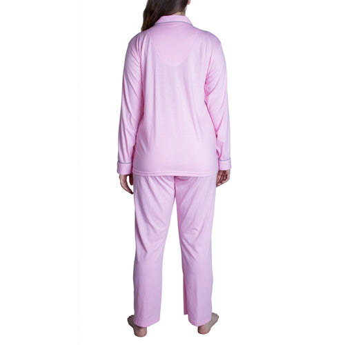 Pijama de franela FLEECE con botones y bolsillos para mujer