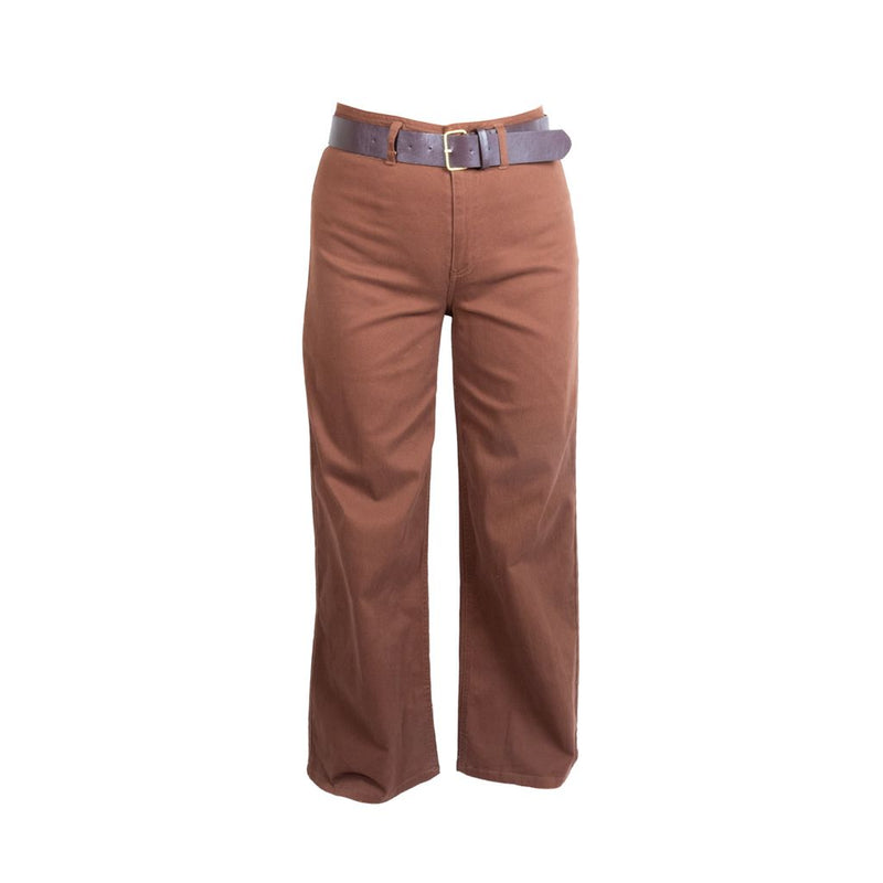Pantalon de gabardina STREET GLAM corte flare con cinturon para dama