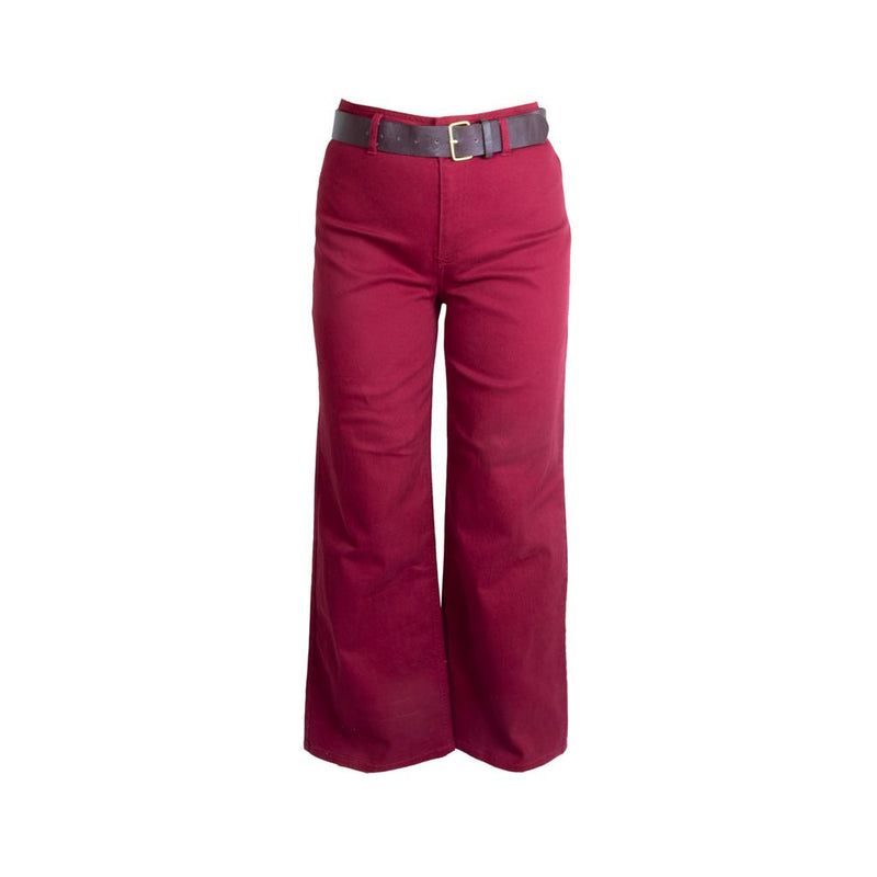 Pantalon de gabardina STREET GLAM corte flare con cinturon para dama