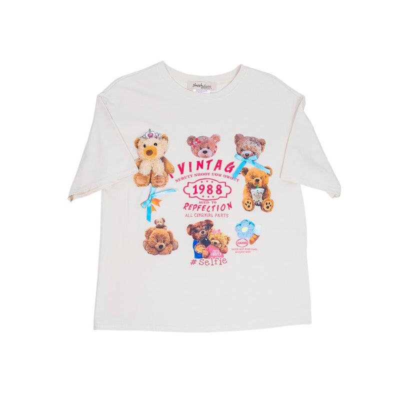 Playera casual STREET GLAM estampado de osos 3D para dama