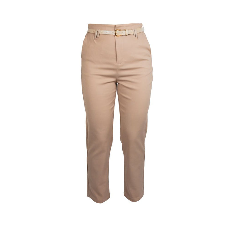 Pantalón cintura alta STREET GLAM corte recto con cinturon para dama