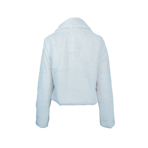 Abrigo cropped STREET GLAM tela de peluche para dama