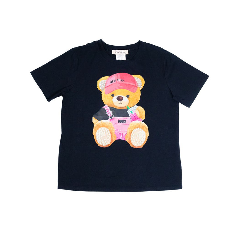 Playera manga corta STREET GLAM estampado en 3D teddy bear para dama