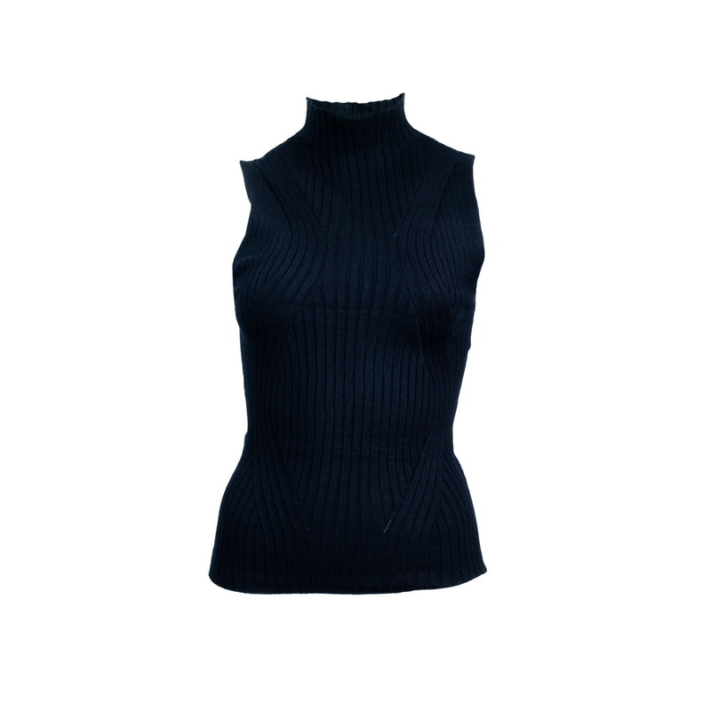 Blusa tejida STREET GLAM cuello mock sin manga