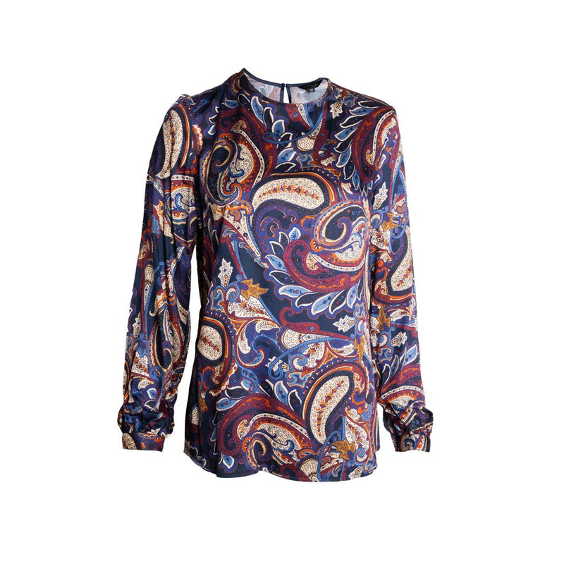Blusa escote redondo ALEXIS manga larga y gota en escote trasero para dama