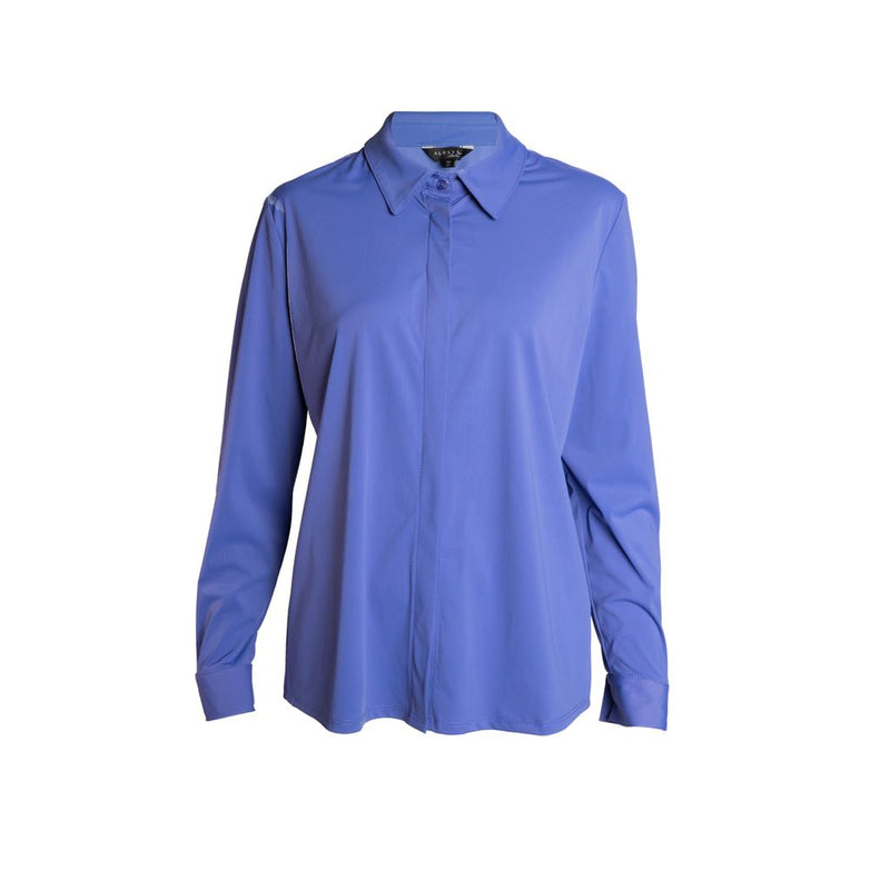 Blusa camisera ALEXIS con tela stretch para dama