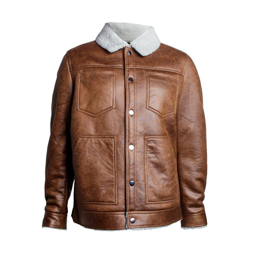 Chamarra de vinipiel GREENLANDER con forro de peluche para hombre