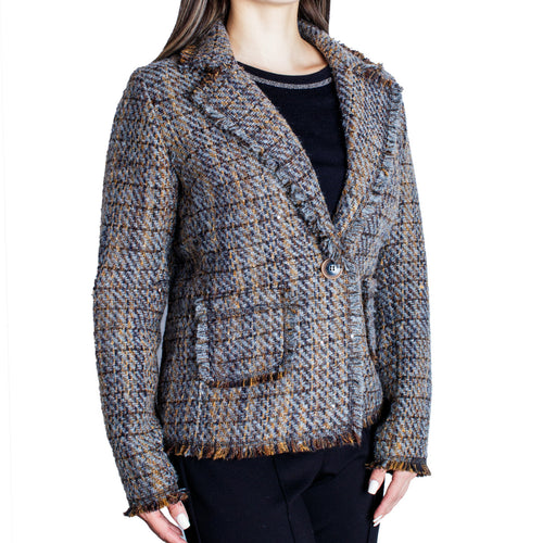 Saco corto FOLEYS Aroa con broche central y bolsillos laterales para mujer