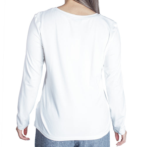 Blusa estampada FOLEYS manga larga y cuello redondo para mujer