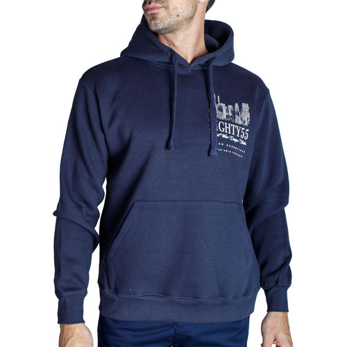 Hoodie casual LOSAN con estampado discreto y cangurera central para hombre