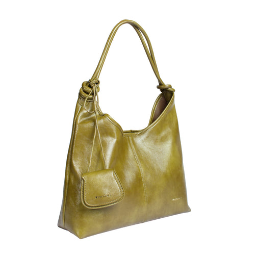 Bolsa tote MM ITALY asa larga color verde olivo
