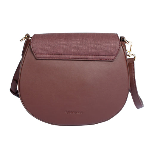 Bolsa cross body MM ITALY broche dorado color vino