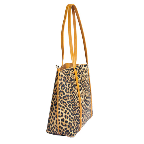 Bolsa tote MM ITALY estampado animal print con asas largas